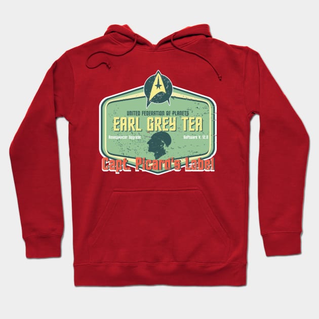 CAPT. PICARD'S LABEL EARL GREY TEA Hoodie by karmadesigner